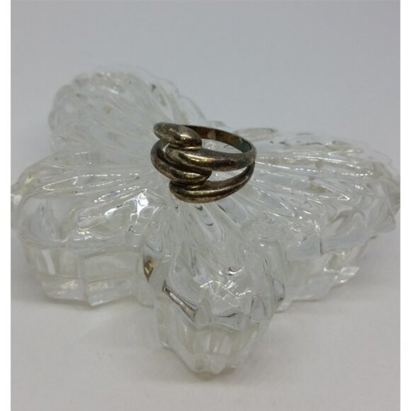 𝅺Vintage artisan style modernist wrap ring sterling silver Unisex - Picture 1 of 3